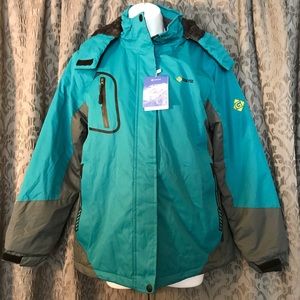 Gemyse Warm Coat Hiking Jacket Teal Blue Size S